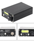 Front and rear view of 8 Band HF SSB QRP Radio Transceiver With LCD SDR Full Mode CW FT8 JS8 FT4 Compatible Digital Modes BNC Antenna.