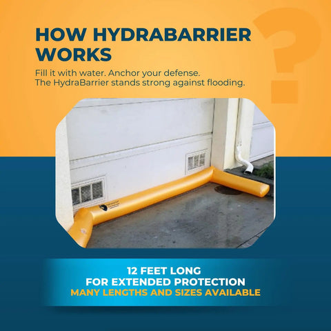 Hydrabarrier 12 Foot Long Water Diversion Wall Kit 8 Inch Wide By 4 Inch High Lightweight Reusable Eco Friendly Flood Barrier Orange Grab