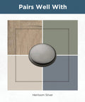 Hella Stylish Cabinet Knobs For Fast Kitchen Refresh And Bathroom Vanity Drawers Heirloom Silver Zinc Construction 1-1/8 Inch Spread 60 Pack Bundle No Fuss Assembly Sweet Upgrade Design on various colors.