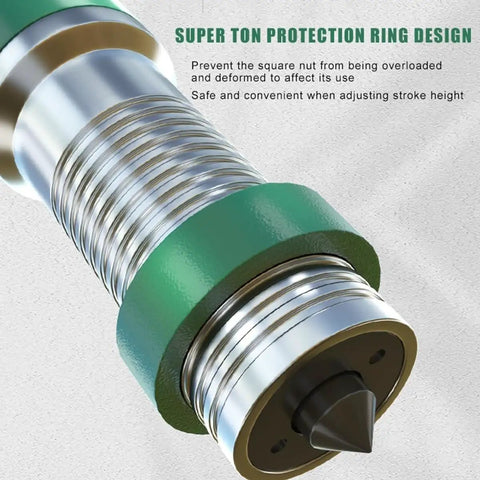 Badass 10 Ton Hydraulic Gear Puller Kit For Bearings Hubs Flanges Separators Uses Smooth Heavy Pump Actions To Help Mechanics Fix Cars Trucks Garage With 3 Jaw Options Handling Tight Spots For Jobs Quick Removal Repair Needs Anyplace. threaded steel hydraulic puller head with green protection ring