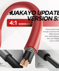 Heavy Duty 7 Size Heat Shrink Tubing Roll Kit With Four To One Shrink Ratio And Glue Lined Core 54 Feet Long showing red tubing with adhesive inner layer.