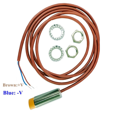 Built Tough M18 High Temperature Inductive Proximity Sensor IP67 Waterproof with metal body, PTFE probe, and 2m silicone cable