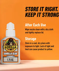 Crystal Clear All Purpose Glue For Wood Metal Stone Ceramic Foam Glass And More Water Resistant Non Foaming Liquid Adhesive 1.75 Ounce Bottle on orange background