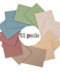 12 Pack Lined Sticky Notes 4x6 Inches With Ruled Sheets, Ultra Sticky Memo Pads in Vintage Colors Displayed in a Circular Layout