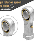 Slick 3/8 Inch Rod End Heim Joint Set Featuring Right Hand Female Threading Crafted From Hardened Ball Bearing Steel, showcases a polished silver rod end joint.