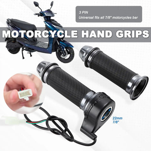 22mm Electric Bike Throttle Grip For E-Bikes And Scooters, No Speed Control, ABS And Metal Construction, Universal Fit On 0.87 Inch Handlebars, Titanium Color