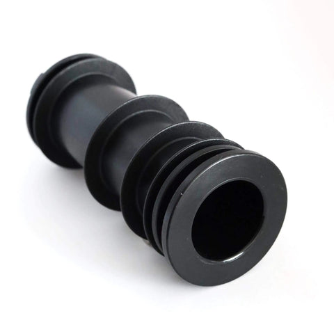 Four Pack Replacement Swivel Patio Chair Seat Post Bushings For One Seven Eighth Inch Inside Diameter Tubes Black 30 927 Fits One Inch Post Durable Plastic Sleeve With Easy Install For Outdoor Patio Setup; close-up view of black plastic bushing with visible outer rings and hollow center.