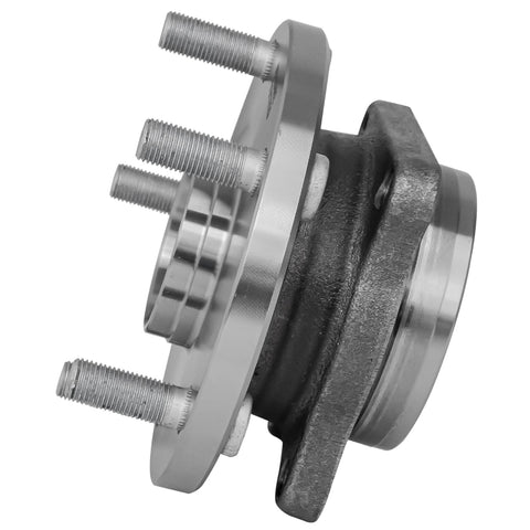 Side view of Two Piece Front Wheel Bearing Hubs Assembly For 2004 To 2025 Subaru Impreza Legacy Outback Ascent Tribeca WRX And WRX STI With Five Lugs ABS Encoder Four Bolt Square Flange