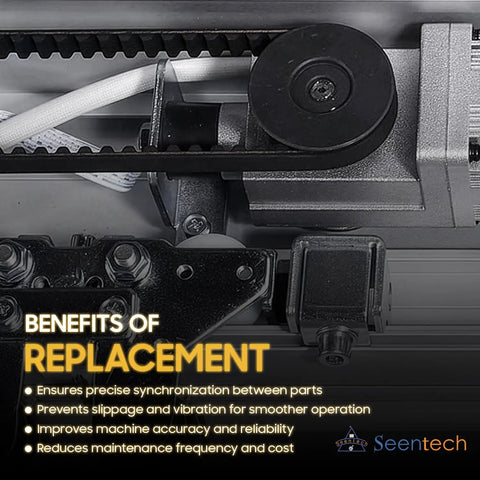 162XL Timing Belt With 81 Teeth, 0.37 Inch Width And 0.20 Inch Pitch, Heavy Duty Rubber Cogged Belt installed in machinery