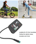 LED Display Panel For Electric Bikes And Scooters 24V 36V 48V ABS Durable Handlebar Mount Data Meter showing digital readout