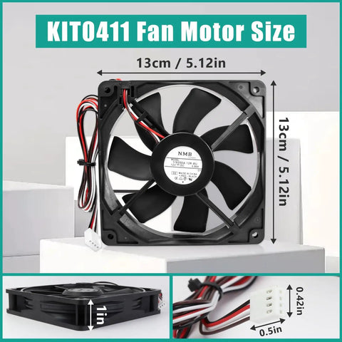 Pellet Grill Induction Fan Motor Replacement 11925SA 12R BU For D2 Pro 575 780 And Ironwood 650 885, black, 13cm size