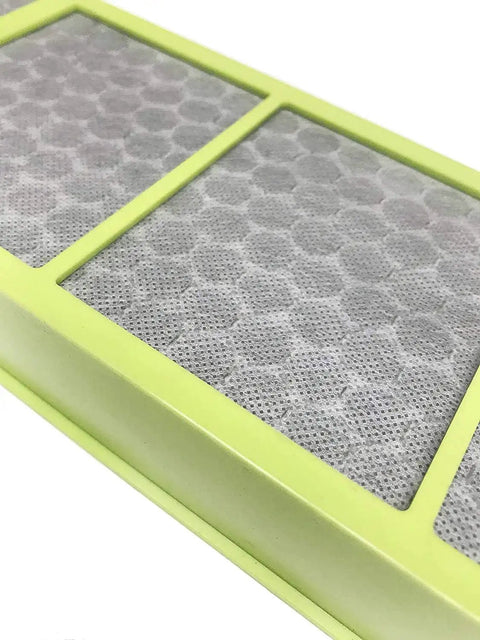 Close-up of True HEPA Replacement Filter for Air Purifier TF50-Carbon HEPA-Fresh with yellow frame and mesh design