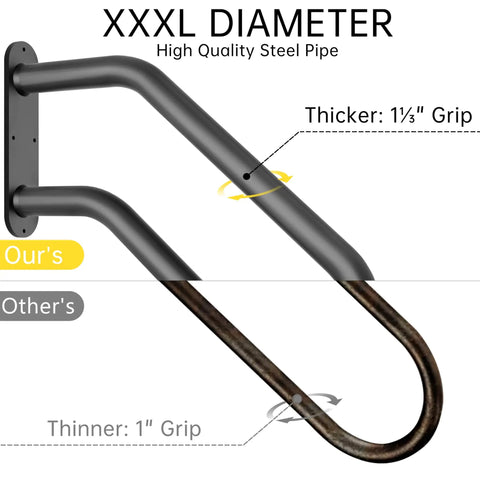 Comparison of Built Different Heavy Duty U Shaped Safety Handrail For Outdoor Steps And Indoor Porch Metal Wall Mount Rail grippable steel pipes.