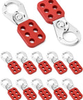 Lockout Tagout Hasp Kit, 12 Pack Tamper-Proof Stainless Steel Padlock Hasp With Extended Jaw, Red Beefy Heavy Duty Safety Lockout Kit