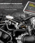 144 Piece Car Alignment Shim Assortment Kit With 1/64 1/32 1/16 And 1/8 Inch Shims in transparent storage box near engine