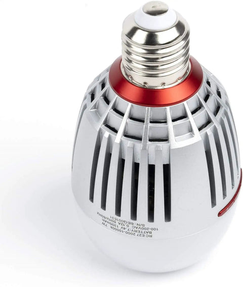 Accent B7C Smart LED Bulb 7W RGBWW Bi Color with E27 socket, silver finish, top view
