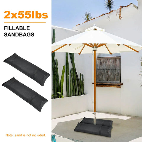 Heavy Duty Sandbags For Outdoor Umbrella Base Set Of 2, Weatherproof Sunshade Weights For Cantilever Patio Umbrellas, up to 55 lbs