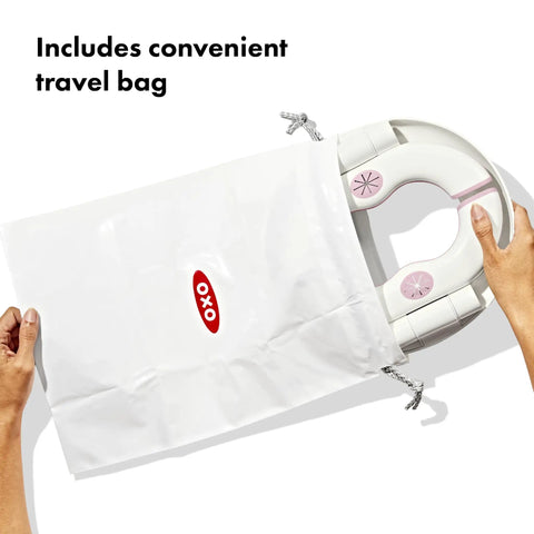 Foldable Two In One Portable Toddler Potty With Carry Bag, On The Fly Travel Toilet Seat Cover For Kids, No Sweat Potty Training Setup And Road Trip Ready Essentials