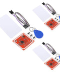 PN532 NFC RFID Module Kit with I2C SPI and HSU, includes S50 white card, key cards, and cables, shown with Raspberry Pi compatibility.