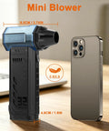 Electric Air Duster With Two Replaceable Batteries, size comparison with smartphone, portable high power mini blower
