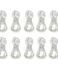 Premium Ten Pack Of Heavy Duty Spring Clips Measuring 3.5 Inches Featuring Transparent Plastic Build for balloon arch displays.