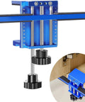 DIY Cabinet Door Mounting Clip Kit For Easy Home Installations Blue Panel Mounting Tool close-up showing blue alloy structure