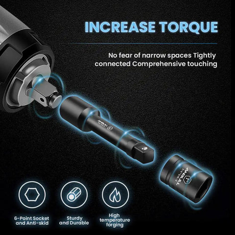 Beefy 21 Piece Three Quarter Inch Drive Jumbo Impact Socket Set includes socket extension and socket enhancing torque.