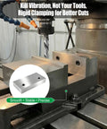 Six Inch Milling Vise Jaws Set in Soft Aluminum, Replacement Jaws for 6 Inch Vises, Built for Side Milling, Deep Slot Work, and Small Parts, GMT Style Compatible, Similar to Go To Vise Jaws for Max Clearance, aluminum vise jaws on milling vise