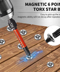 Amazon 10-pack T25 Torx bits for impact driver, 2-inch long, magnetic head, S2 alloy steel, 1/4-inch hex shank (front view)