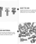 18 Piece M6 Stainless Steel Hex Head Battery Terminal Bolt And Nut Kit With Flat Washers for motorcycle battery replacement