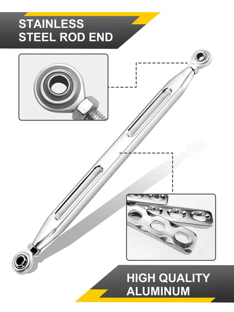 Biker Grade Chrome Shift Linkage Rod For Harley Davidson Touring Bikes 1986 2024 Bolt On Replacement For Smooth Shifts On Softail Dyna Fatboy Street Glide Road Glide Road King Electra Glide stainless steel rod end