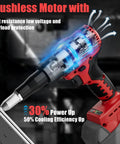 Rivet Gun For Milwaukee 18V Battery - Cordless Riveting Tool with brushless motor and cooling efficiency, tool only