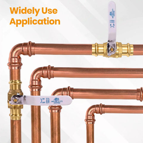No Sweat 3/4 Full Port Press Ball Valve For Pure Household Water Rock Tight Seal Top Shelf Brass Workhorse Leak Proof Shut Off Valve Slick Design For Copper Pipe Installations on copper piping.