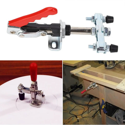 Heavy Duty Push Pull Toggle Clamp With 450kg Clamping Force And 38mm Stroke In High Carbon Steel Built To Last Quick Install Elbow Joint Design Perfect For Welding Fabrication Jigs And Workbench Fixtures.