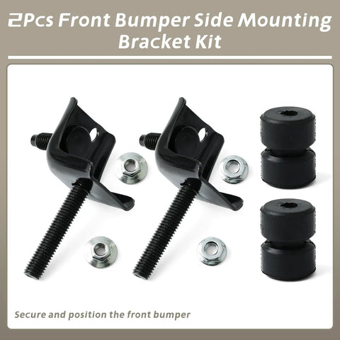 Front Bumper Side Mounting Bracket Kit for Toyota Pickup 1989-1995 with angled brackets and rubber bushings