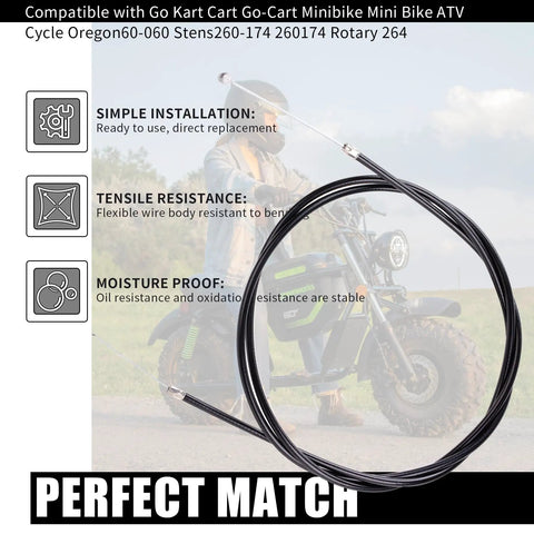 60 Inch Universal Throttle Cable Kit For Go Karts Go Carts Minibikes Mini Bikes ATVs And Cycles Ready To Install Durable
