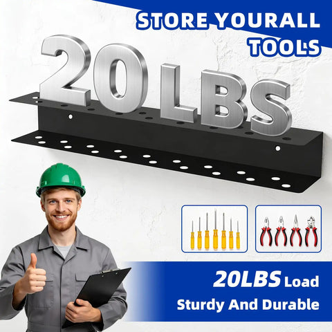 2 Pack Wall Mounted Screwdriver Organizer Set For Garage And Workshop Heavy Duty Rustproof Aluminum Tool Racks Durable Design