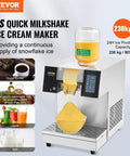 Built Different Commercial Snowflake Ice Machine Cranks Out 507 Lbs Daily With Fast Air Cooled Cooling And Tough Stainless Design Ideal For Cafes Bakeries Or Street Food Vendors, showing ice maker dispensing yellow snowflake ice.