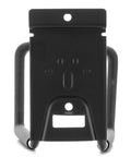 Front view of black iron Beefy Two Pack Heavy Duty Slatwall Hooks for Garage Storage Double Holder Hanger Organizer.