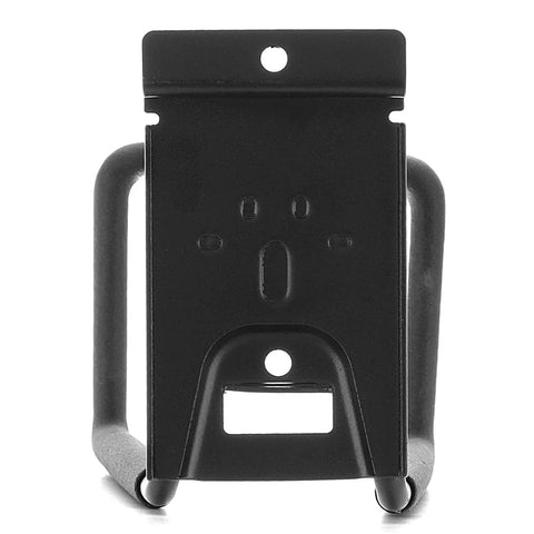 Front view of black iron Beefy Two Pack Heavy Duty Slatwall Hooks for Garage Storage Double Holder Hanger Organizer.