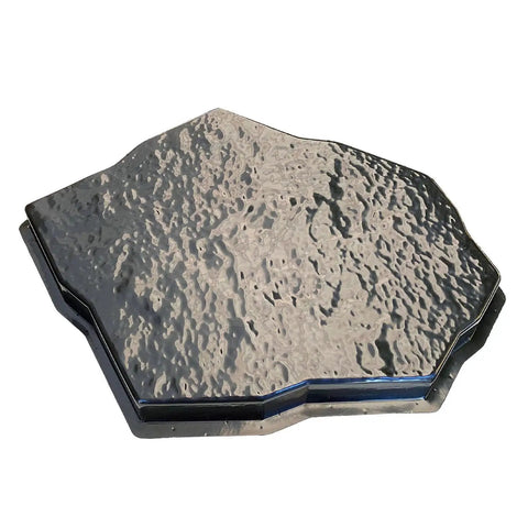 Arabelle Paver Stone Maker DIY Stepping Stones Kit Reusable Concrete Walkway Mold for Garden Pathways, plastic, black, top view