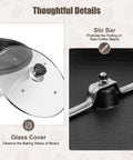 Electric Coffee Bean Roaster Machine With 1.1 Lb Capacity, Clear Cover and Stir Bar for even heating in home or cafe