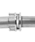 Heavy Duty Exhaust Pipe Repair Kit With Quick Fix Slip Joint Connector For Muffler Leaks Easy Peasy No Sweat Install Fits 2.75 Inch Diameter Pipes On Most Cars And Trucks, showcasing stainless steel construction.