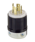 Beefy Heavy Duty 30 Amp 125 250V NEMA L14-30P Locking Plug 3P4W Industrial Grade Grounding UL Listed Black White Power Connector