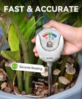 Person using Soil Moisture Meter For Plants For Plant Parents, Accurate Plant Water Meter For Houseplants And Outdoor Gardens, Gardening And Farming Essentials, No Batteries Needed, 10mm Probe With Large 90 Degree Dial For Easy Readings in a potted plant