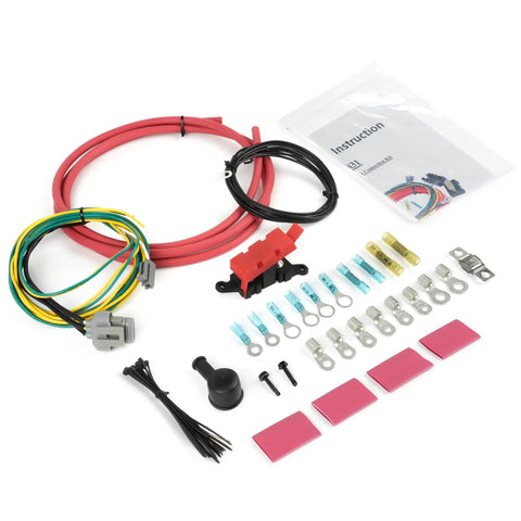 3G Alternator Conversion Harness Kit With Heavy Gauge Wiring For Ford F Series 1984 Upgrades From 1G And 2G To 3G Prewired 3 Pin ASI D Shaped Connector Simple Install For F 150 F 250 Super Duty Ranger Bronco Mustang Electrical System Upgrade components laid out with wiring and connectors
