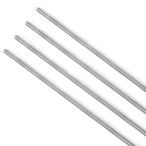 Four Pack 304 Stainless Steel Fully Threaded Rods One Quarter Inch Diameter Twenty Threads Per Inch Right Hand Threads 12 Inch Length
