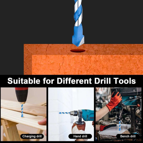 UBESTHS concrete drill bit set, 7-piece, 5/32–3/8 in, hex shank for masonry drilling
