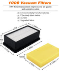 Vacuum Filter 2 Pack For Bissell CleanView Upright 9595A 9595R 95956 85312 85321 7636 391, dimensions shown