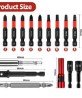 43 Piece Screwdriver Bits Set With Nut Drivers, Socket Adapters And Magnetic Bit Holders, Pro Grade S2 Steel, various sizes shown